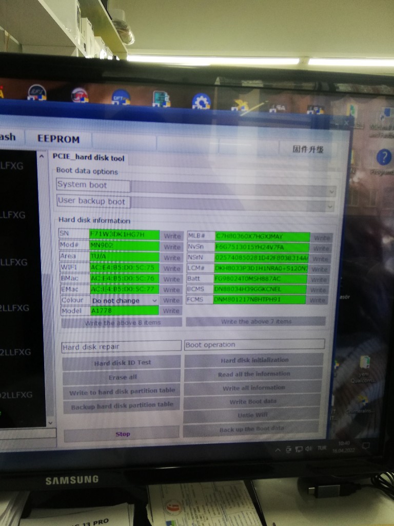 NAND yazılım ve PCIe ekran onarımı